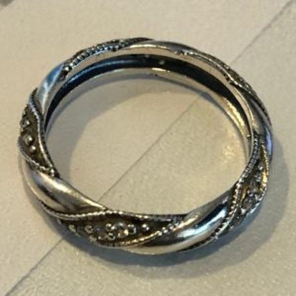PANDORA RIBBON OF LOVE RING SZ 7 - Picture 1 of 4